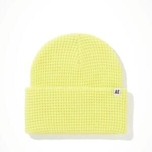 NEW American Eagle Outfitters Lime Yellow Waffle Knit Beanie